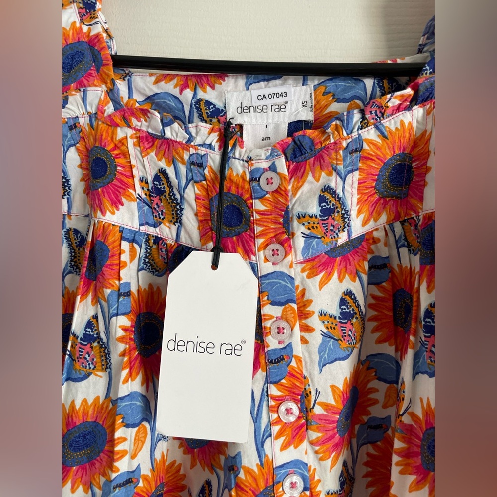 Summer Birthday Dress Denise Rae Sunflower Floral XS NWT Poplin - Picture 8 of 16